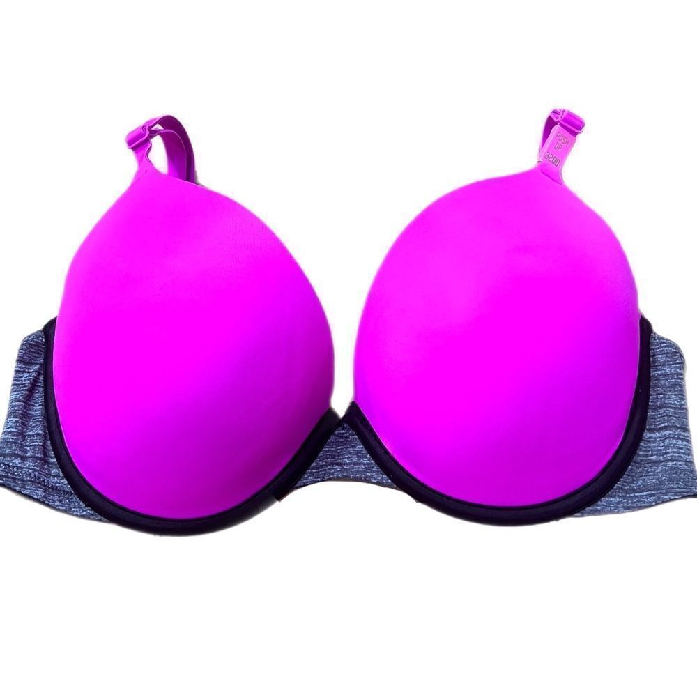 Victoria’s Secret Pink Wear Everywhere Push Up Padded Pink / Gray Bra